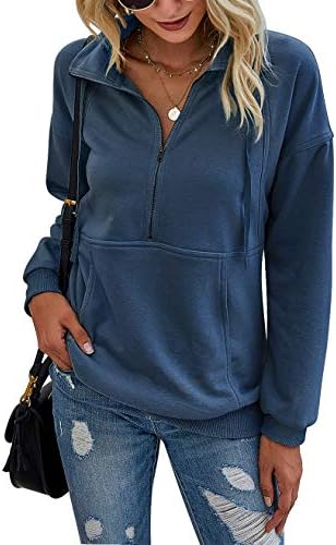 PRETTYGARDEN Ženska Casual majica na munje dugih rukava i igle, slobodan pulover sa žice Vrhovima