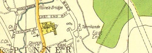 ПИННЕР: Хэтч-End, North Harrow,Исткот, Ройстон-park,Westfield-park, 1937 kartica