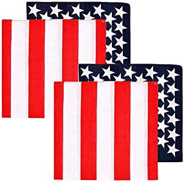 Максдот Bandanas s Američkom Zastavom Povez za glavu sa Zastavom SAD-u Maramicu Unisex Kaubojske Bandanas Domoljubne