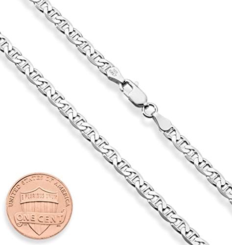 MiaBella Čvrsto Srebro 925 sterling talijanski 4 mm dijamant-rez, solidan stan ogrlica-karika morske lanac za