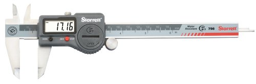 Digitalni caliper Starrett 798B-6/150, od Nehrđajućeg Čelika, S baterijskim napajanjem, In/M, Raspon 0-6 inča,