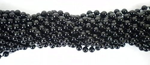 33 inča 07 mm Okrugle Crne Perle za Mardi Gras - 6 Дюжин (72 Ogrlice)