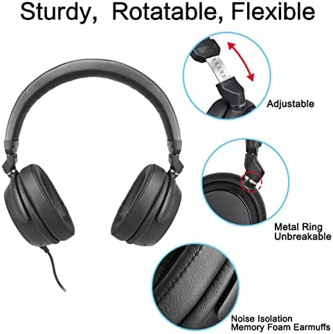 Stereo SIMOLIO Žičane slušalice sa mikrofonom i kontrolom glasnoće, Kabel Dužine 1,5 M / 4,9 ft za slušalice