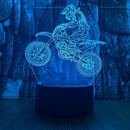 Novost mtb freestyle Motocross Bicikl 3D LED Optička Iluzija Ukras lampe za 16 Boja daljinski Upravljač Akril vizualno noćno svjetlo Uskrs, Božić pokloni za rođendan za ljubitelje sportova na otvorenom dječaci djevojčice