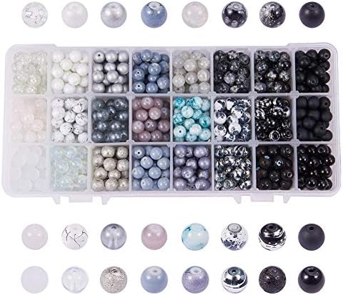 Phantahall 24 boje 8 mm okrugle staklene perle, 720 kom. crna, bijela boja narukvica veleprodaja Perle za Halloween