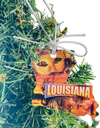 Westmon Radi Božićni ukras Louisiane, Akrilno ukras u obliku države, Poklon je napravljen u SAD-u