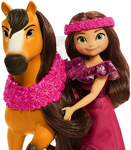Sretan lutka Mattel Spirit Neukroćena Miradero Festival (7 inča) s Haljina Cvjetnog Krunom, Četkom i Konj-Duhom