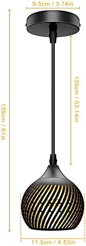 Viseći svijećnjak industrijske stropa s 3-boji kukuruzne svjetiljke, 32-inčni Podesivim kabel, kao vješanje