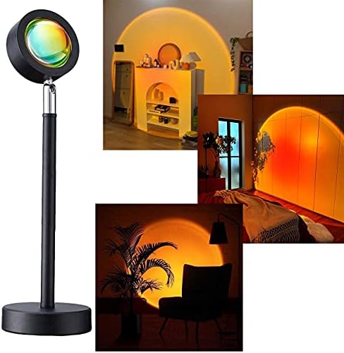 Projekcija lampa za zalaska sunca,Podesiva vanjska rasvjeta,USB lampa za sunčeve svjetlosti, Okret za 180° 15,75 inča LED lampa za Noćni dnevnog boravka i Spavaće sobe,Fotografija,Video uživo(Crveni zalazak sunca)