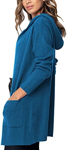 MEROKEETY Ženska majica dugih rukava i otvorenih prednji dio, pletene džemper, kardigan, Gornja odjeća