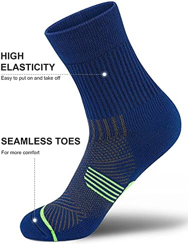 Kompresije čarape za trčanje PAPLUS za muškarce i žene 3 para Mekih sportske čarape za posadu s lučnim podrška