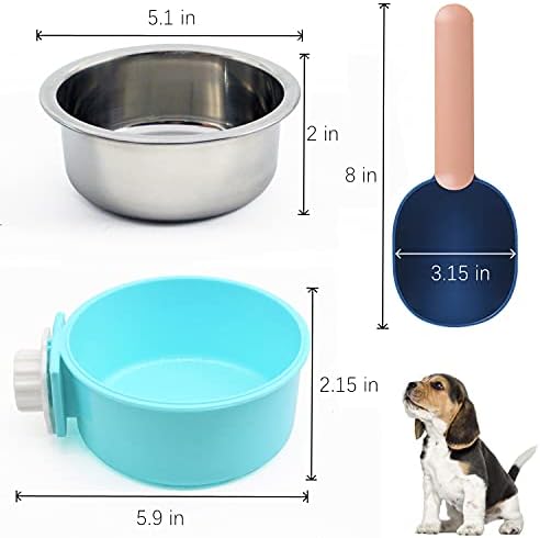 TTEIOPI 2 Ambalažnih kutija puna Zdjela za pse, Mobilne i fiksne Rotirajući štenara Zdjela Za vodu Od Nehrđajućeg