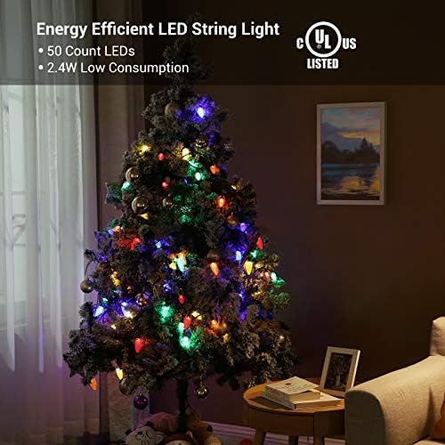 DEWENWILS 2-Pack C9 LED Božićni gudački svjetiljka 2 x 33,3 50 ft led Unutarnje vanjske ukrasne lampe, Vodootporan,