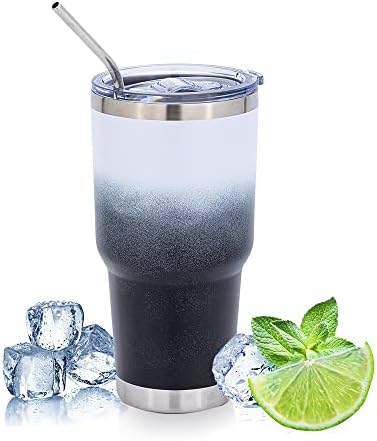Čašica s vakuum izolacijom WUJO 30 ml sa poklopcem i slamke,kava krigla od nehrđajućeg čelika, demitasse s dvostrukom