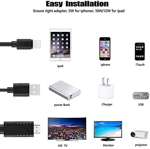 Apple certified MFi Kabel adapter Lightning-HDMI je Kompatibilan sa kabelom iPad iPhone-HDMI 6,6-noga 1080P