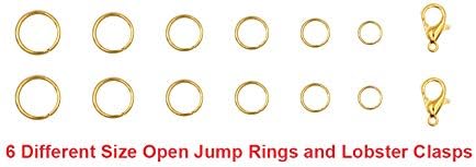 EuTengHao 1504 kom. Zlatni prsten open skoka i kopča za jastoga Komplet Alata za popravak nakita Komplet pribora