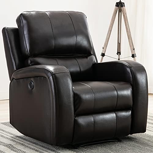 Stolica - stolica Bonzy Home Power S naslonjač iz zraka kože - Soft Električna Stolica od Umjetne Kože s Priključkom za punjenje USB - Kućno kino-Kauč-stolica-stolica za spavaće sobe i dnevni boravak (Tamno Smeđa koža)