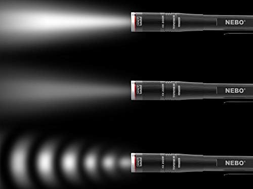 Punjiva ručna svjetiljka NEBO Pen Light s pozadinskim osvjetljenjem 360 Lumena, Punjive svjetla Imaju fleksibilan kapacitet, što znači da im se može upravljati iz priložene punjive baterije ili 2 baterije tipa AAA