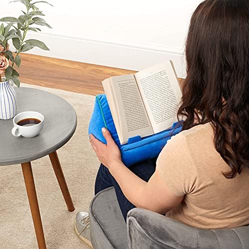 Knjiga kauč na Postolje za iPad, Držač za tablete i Držač za knjige, Jastuk za čitanje u krevetu kod kuće, Podrška za odmor na koljenima, dar Ideja je Kompatibilan s čitateljem/Zapaliti/Smartphone (Plava)