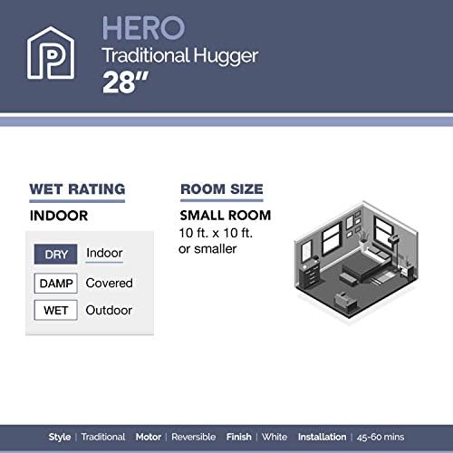 Stropni ventilator Prominence Home 50875 Hero Hugger, 28 cm, Bijeli