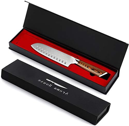 Nož Сантоку 7-inčni Kuhinjski Nož Njemački Nož od visoko ugljičnog Nehrđajućeg Čelika s Ručka Ergonomski Ultra