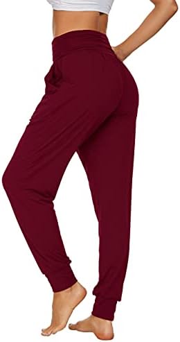 UEU Ženske udobne hlače za trčanje za joge Slobodni trening sportske hlače Udobne hlače za odmor s džepovima
