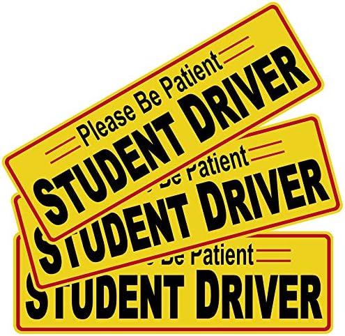 3pcs 12x 3,8 Student Vozač Molimo Budite Strpljivi Naljepnica Naljepnica sigurnosni Znakovi za Novog Vozača,