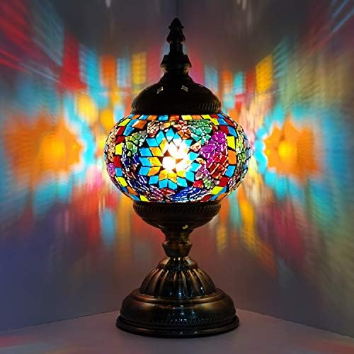 Marrakech Turska Mozaik od Stakla, Dekorativne Lampe za Spavaće sobe, Dnevni boravak, Marokanski Fenjer Seljački Dom Dekor noćno svjetlo Pokloni za žene,Muškarce (Višebojno)