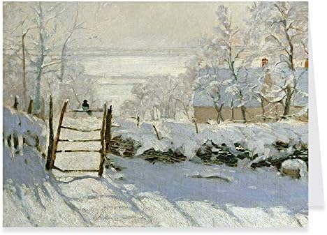 Božićne čestitke Claude Monet Odmor Razglednica i Čestitki za Božić U kutiji čestitke, Iznutra: Pisma Sezone,
