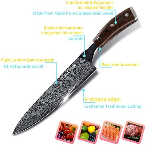 Kuhar nož SanCook 8-inčni Kuhinjski Nož Oštar Profesionalni Nož ,Nož za rezanje Noževa za kuhara iz Njemačke