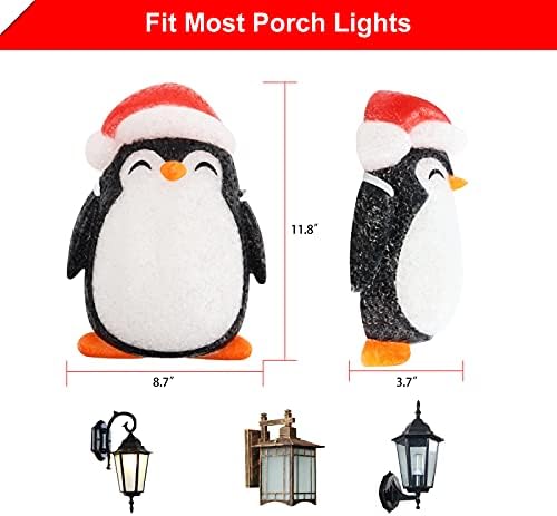 Novi prijedlog 2 kom. Božićne torbice za trijem s pingvinima, Blagdane i Božić, Odlično za svjetla na trijemu,