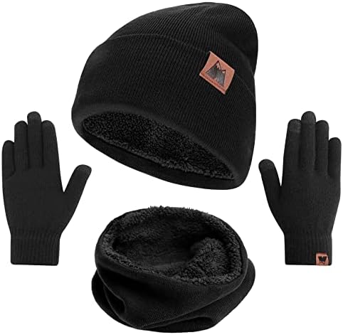 skup šalove i rukavice za kape mysuntown, Ženske zimske kape iz 3 predmeta, Grijač za vrat i rukavice za zaslon
