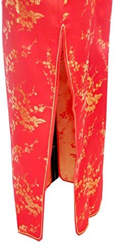 7Fairy seksi Donje VTG Crveni cvijet kineska duga haljina za prom Cheongsam