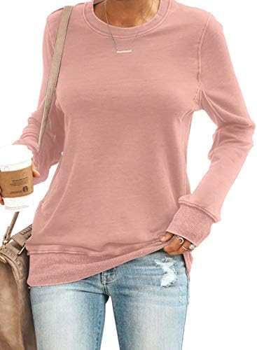 FARYSAYS Ženska Casual majica okruglog izreza i dugih rukava, slobodan pulover, lagane majice, košulje