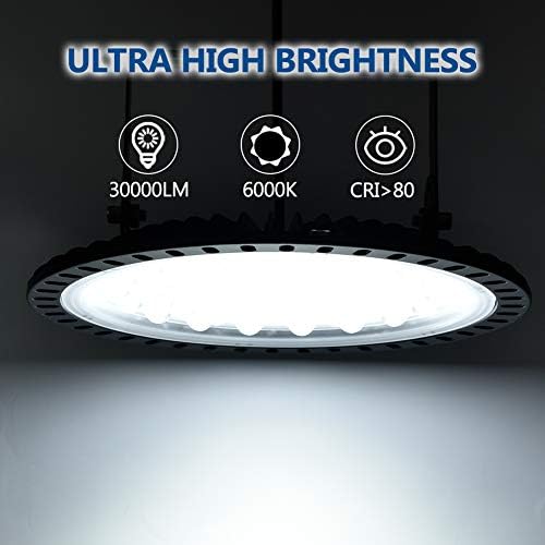 Viugreum 300 W NLO DOVELO Visok Svjetlo zaljeva, 30000LM 6500 NA Dnevno Svjetlo Bijelo ultra-tanki LED Skladištenje