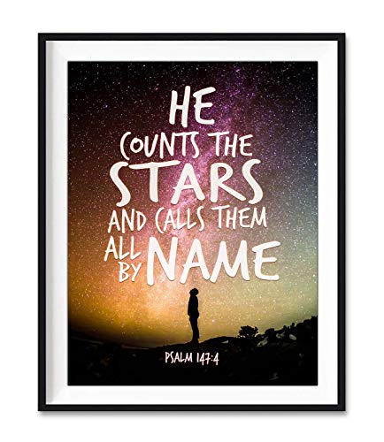 On Vjeruje u Zvijezde i Naziva Ih Sve Po Imenu, Psalam 147:4, Ispis Bez Okvira, Zvijezde Noćnog Neba, Stih Iz
