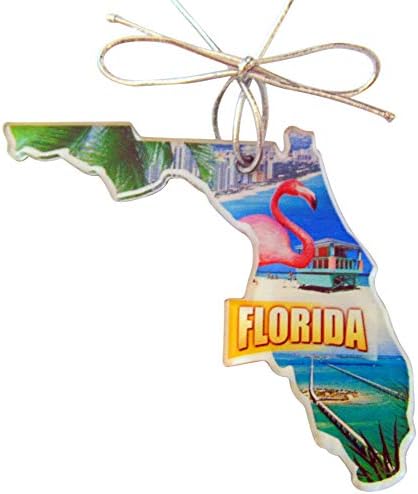 Westmon Works Florida Božićni Ukras Akrilno Ukras u obliku Države Dar izrađen u SAD-u
