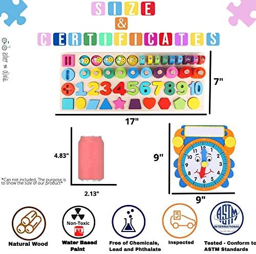 Drveni Set zagonetki Montessori 7-1 – Sorter figure, Igra za brojanje, Matematika predškolskog obrazovanja,