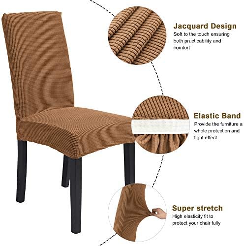 Presvlake za stolice u blagovaonici ManMengJi, Torbica za kuhinjske stolice od elastičnog jacquard, Set od 4