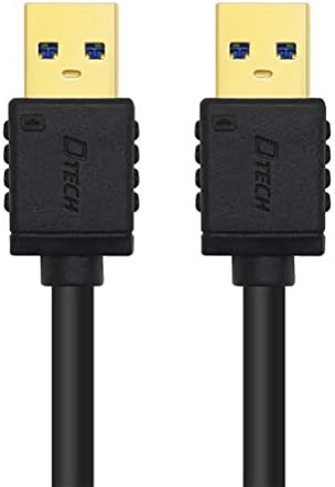 DTECH Kratki kabel USB 3.0 Tipa A na Kabel Od čovjeka do Čovjeka high-Speed kabel za prijenos podataka (9,8 cm, Crna)