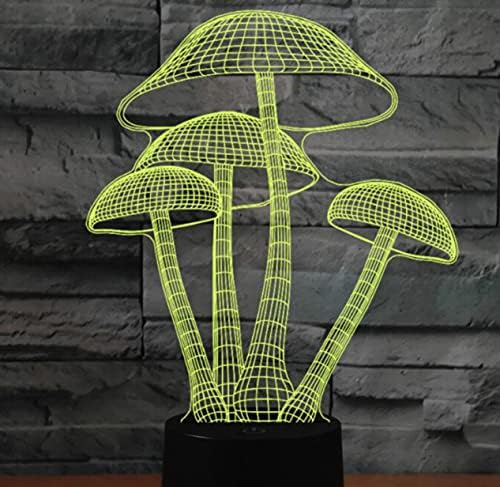 Джиннвелл 3D Gljiva noćno svjetlo Iluzija Lampe 7 Promjena Boje zaslon Osjetljiv na Prekidač Stol Stolne Dekorativne