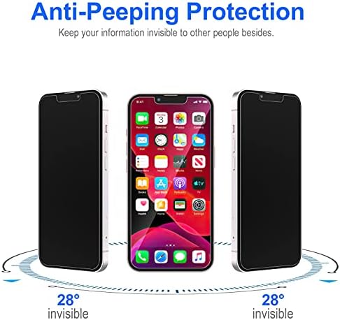 [2+2 Kom] Uyiton je Kompatibilan sa iPhone 13 6.1 Zaštitna folija za zaštitu zaslona s kaljeno staklo + Zaštitna folija za leća, npr. na fotoaparatu, anti-spy [Jednostavna instalacija okviri] [zgodan torbica] Bez mjehurića