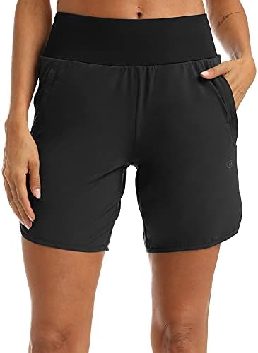 M MAROAUT Ženske kratke hlače za trčanje 4 inča sa džepovima na munje, crne sportske hlače, быстросохнущая vježbanje,