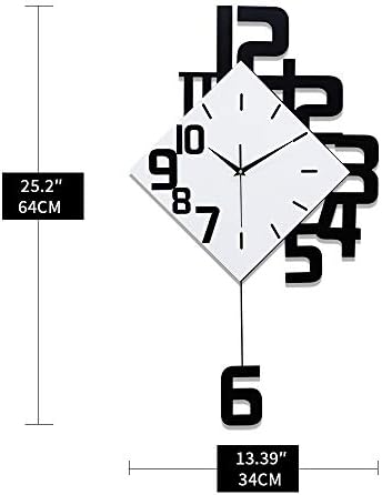Fleksibilni Veliki Zidni sat za uređenje dnevnog boravka Bešumni zidni sat s маятником, Rade na baterije, Ne