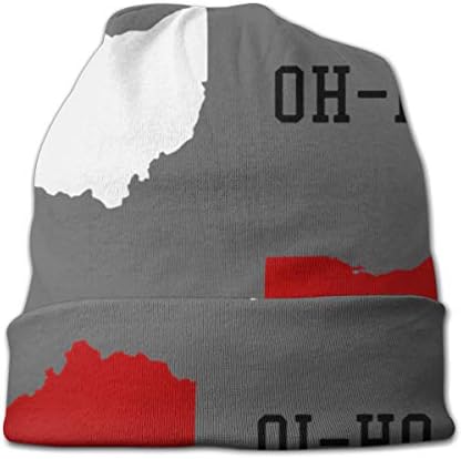 Kapa-lubanja Ohio State Siva Kapa-kapa na red Вязаная kapa-tox Soft pletene kape Škola kapa za kape Unisex