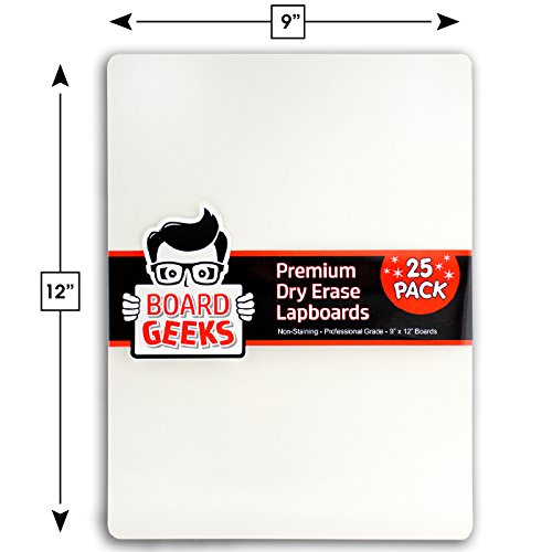 Odbor za geeks sa suhim brisanja Lapboard veličine 9 x 12 cm, 25 komada, obostrane peglanje-skup bijelih dasaka