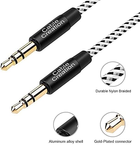 Kabel za stvaranje Aux kabel za auto, Pleteni 3,5 mm Stereo Aux kabel od čovjeka do čovjeka [Zvuk Hi-Fi] Kompatibilan