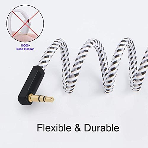 Audio kabel 3,5 mm [2 kom 3 ft], Стереоразъем za stvaranje kabel 3,5 mm Aux Kabel 90 stupnjeva Kompatibilan