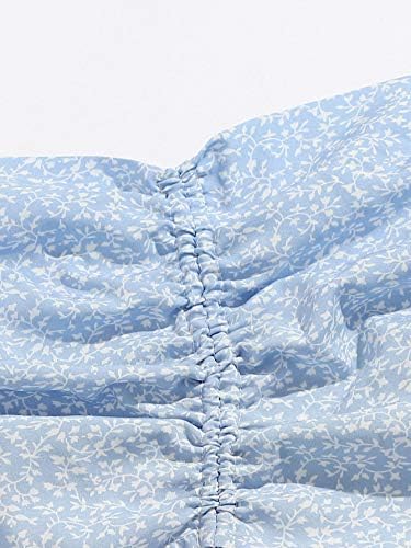 Floerns Ženski komplet od dva dijela s cvjetnim ispis s otvorenim ramenima, Skraćeno top i suknja sa žice