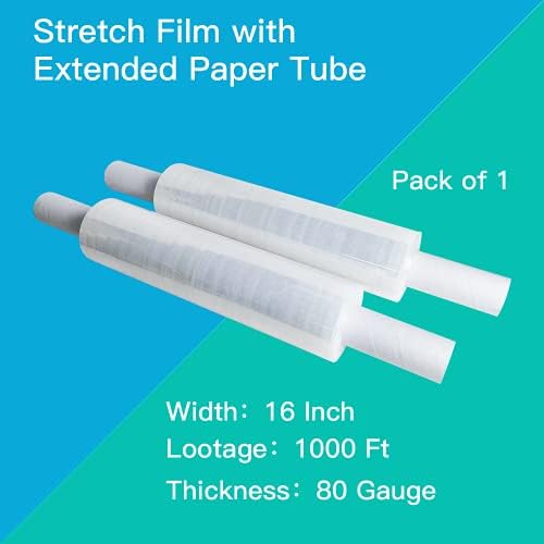 Bistra Stretch film s drškom 16 Cm x 1000 Metara Plastična folija u Roli za pakiranje palete za kretanje Pakiranje